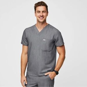 FIGS‎ Leon Three-Pocket Scrub Top Graphite Mens Size Large